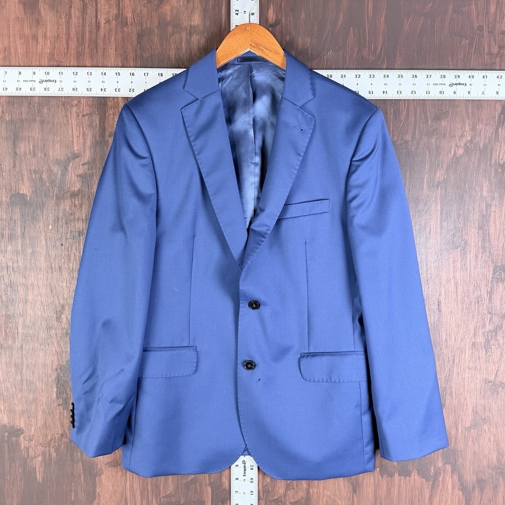 ZIGNONE FABRIC BYTOM Blazer Royal BLUE STRETCH WOOL Made In‎ Italy Mens Medium